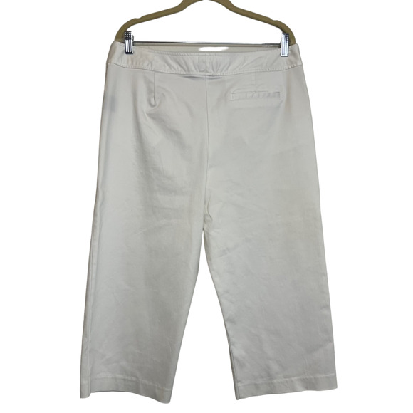 east 5th Secretly Slender Womens Cropped White Pants Size 14 Cotton Nylon Spx - Picture 3 of 5